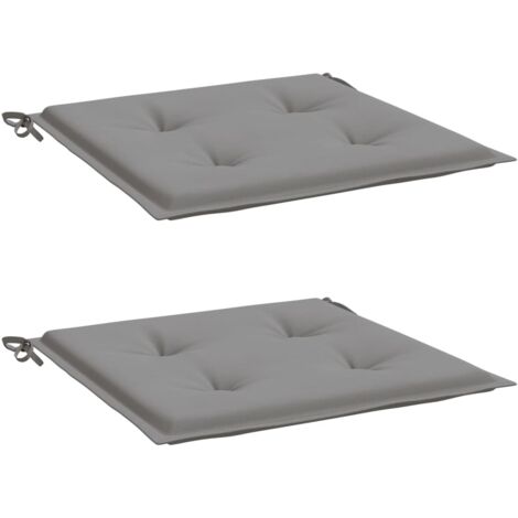 INLIFE Coussins de chaise de jardin 2 pcs Gris 50x50x3 cm