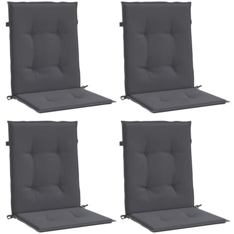 INLIFE Coussins de chaise de jardin 4 pcs Anthracite 100x50x3 cm