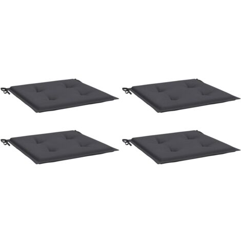 INLIFE Coussins de chaise de jardin 4 pcs Anthracite 40x40x3 cm