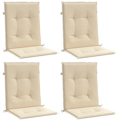 INLIFE Coussins de chaise de jardin 4 pcs Beige 100 x 50 x 3 cm