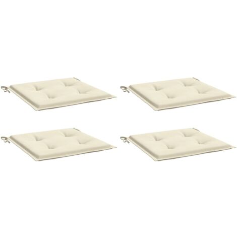 INLIFE Coussins de chaise de jardin 4 pcs Crème 40x40x3 cm