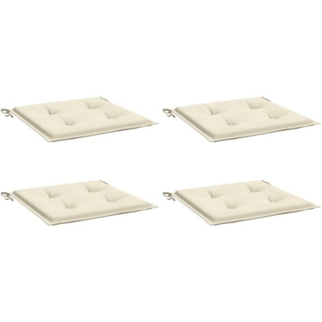 INLIFE Coussins de chaise de jardin 4 pcs Crème 50x50x3 cm Tissu