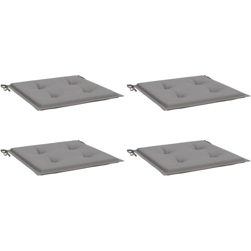 Inlife - Coussins de chaise de jardin 4 pcs Gris 50x50x3 cm Tissu