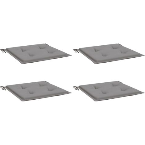 INLIFE Coussins de chaise de jardin 4 pcs Gris 50x50x3 cm Tissu
