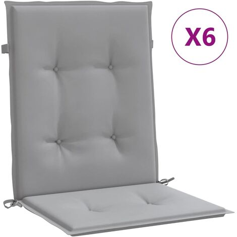 INLIFE Coussins de chaise de jardin 6 pcs Gris 100x50x3 cm
