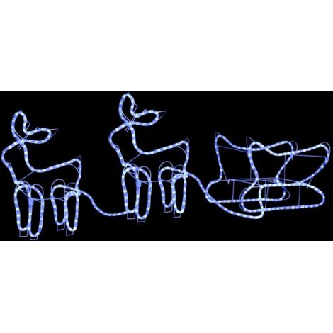 INLIFE Décoration de Noël d'extérieur Renne et traîneau 576 LED