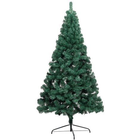 INLIFE Demi-arbre de Noël artificiel avec LED et boules Vert 120 cm