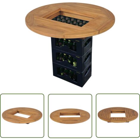 INLIFE Dessus de table de bière Teck 70 cm