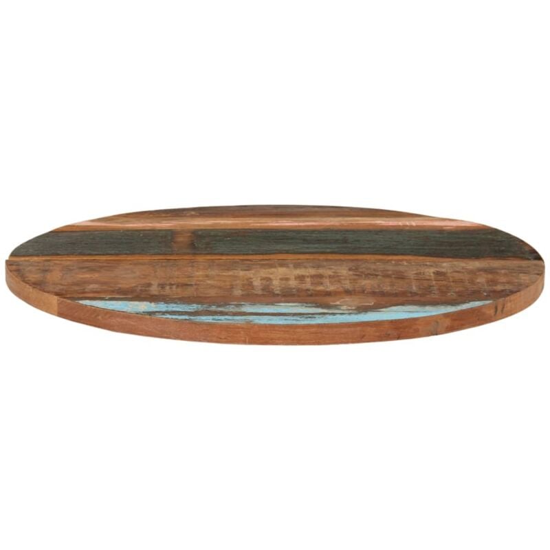 Dessus de table rond 70 cm 25-27 mm Bois de récupération solide - Inlife