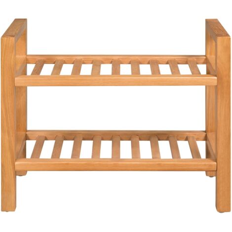 INLIFE Étagère à chaussures avec 2 étagères 50x27x40 cm Chêne massif