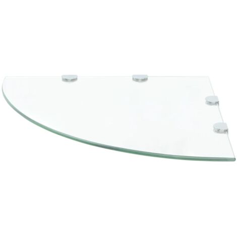 INLIFE Étagère murale de coin + supports chromés Verre transparent 45x45 cm