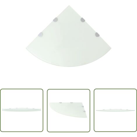 INLIFE Étagères d'angle 2 pcs et supports chromés Verre Blanc 45x45 cm