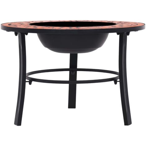 INLIFE Foyer mosaïque Terre cuite 68 cm Céramique