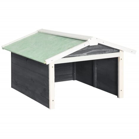 INLIFE Garage de tondeuse à gazon 72x87x50 cm Gris et blanc Sapin