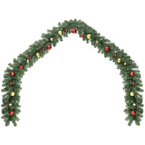 INLIFE Guirlande de Noël décorée avec boules 5 m