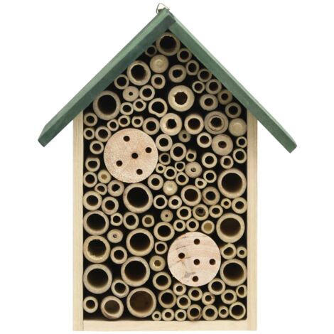 INLIFE Hôtel à insectes 2 pcs 23x14x29 cm Bois de sapin massif