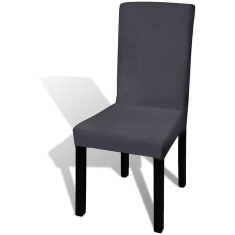 INLIFE Housse de chaise droite extensible 6 pcs anthracite