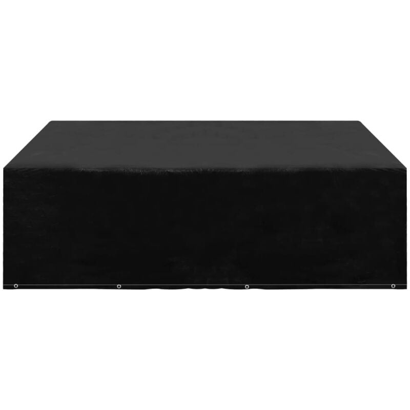 Housse de protection etanche pour meuble de salon de jardin 12 œillets rectangulair 250x250x70 cm Noir - Inlife