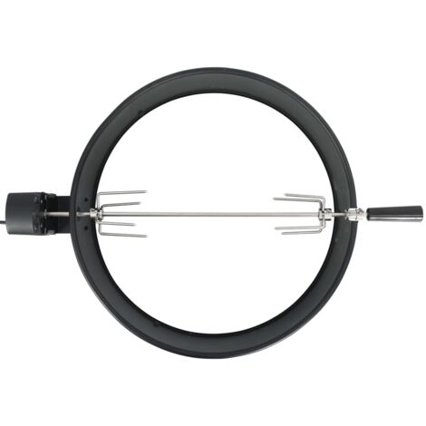 INLIFE Kit d'anneau de rôtissoire de barbecue 57 cm Noir