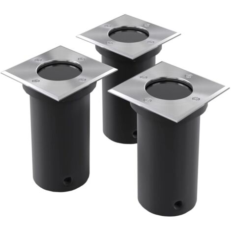 INLIFE Lampes encastrées au sol d'extérieur 3 pcs Carré