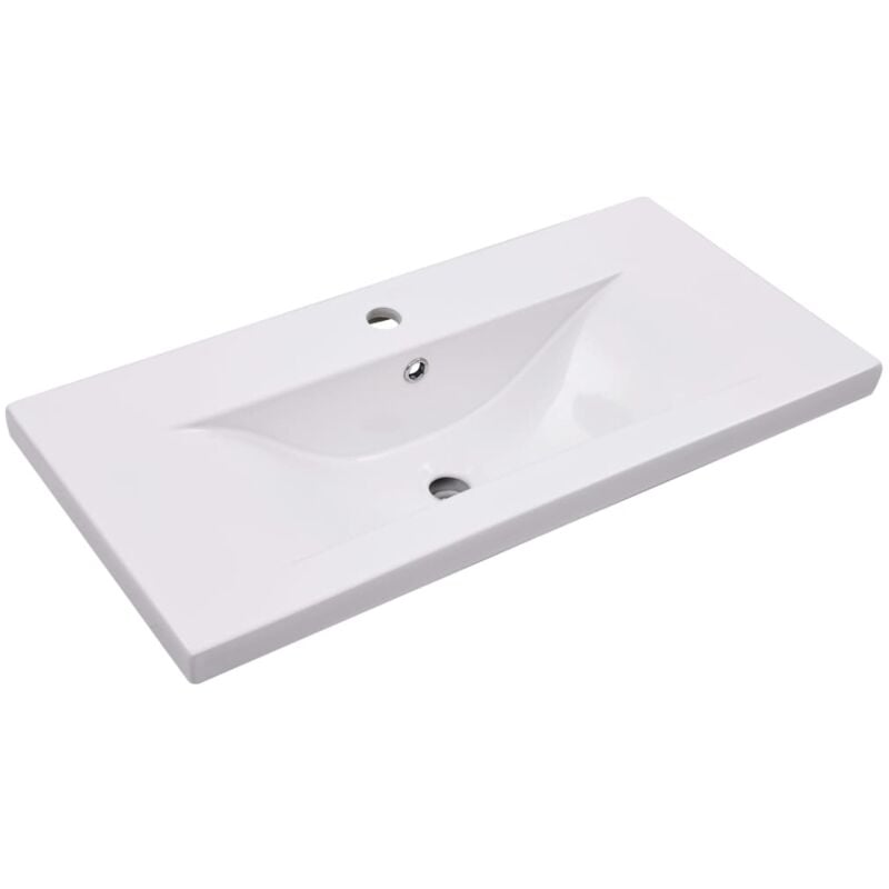 Inlife - Lavabo encastré 81 x 39,5 x 18,5 cm Céramique Blanc