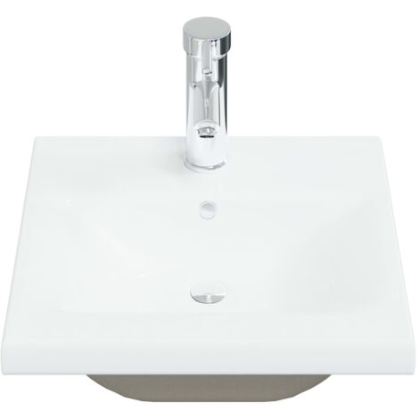 INLIFE Lavabo encastré avec robinet 42x39x18 cm Céramique Blanc