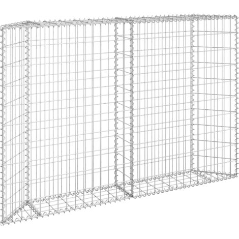 INLIFE Lit surélevé à gabion en trapèze Acier galvanisé 150x20x100 cm