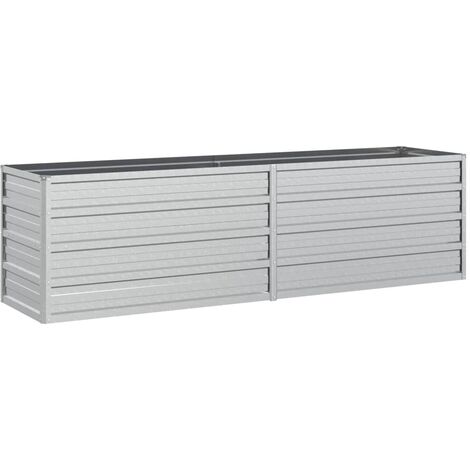 INLIFE Lit surélevé de jardin 160x40x45 cm Acier galvanisé Argenté