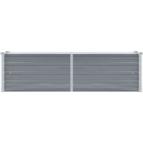 INLIFE Lit surélevé de jardin Acier galvanisé 160x40x45 cm Gris