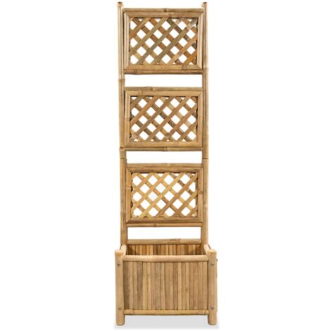 INLIFE Lit surélevé de jardin avec treillis Bambou 40 cm