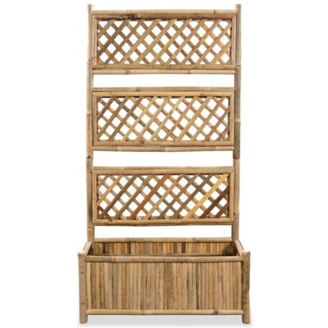 INLIFE Lit surélevé de jardin avec treillis Bambou 70 cm