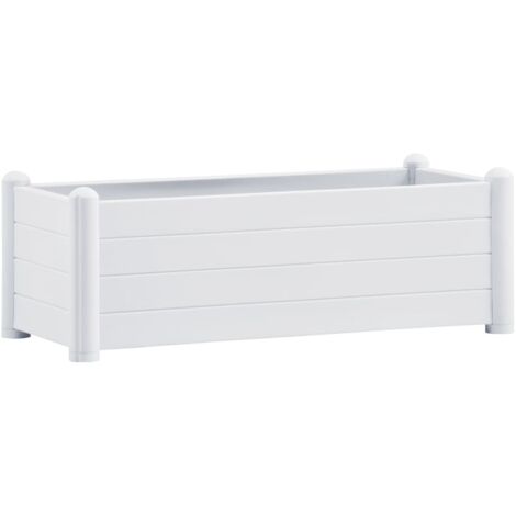 INLIFE Lit surélevé de jardin PP Blanc 100x43x35 cm