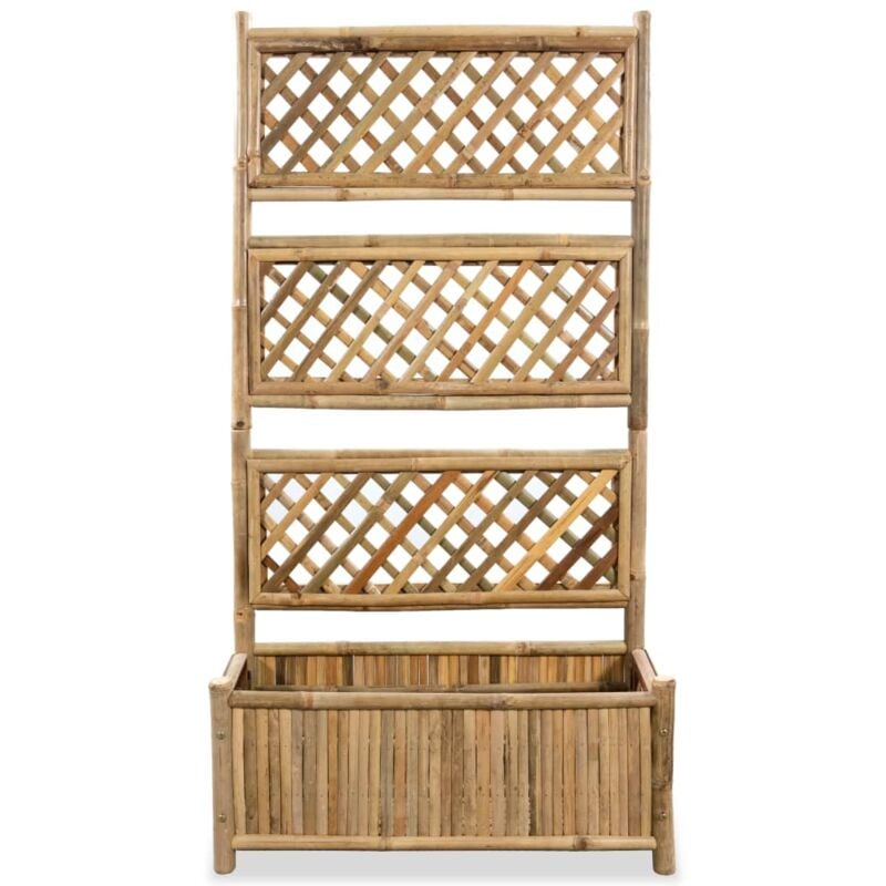 Lit surélevé de jardin avec treillis Bambou 70 cm - Inlife