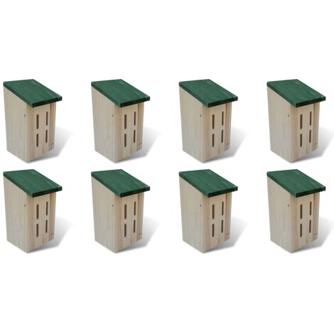 INLIFE Maison pour papillons 8 pcs Bois 14 x 15 x 22 cm