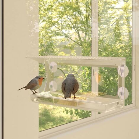 Mangeoire de fenêtre Bamboo M, 36 x 12 x 18 cm pour oiseaux zolux