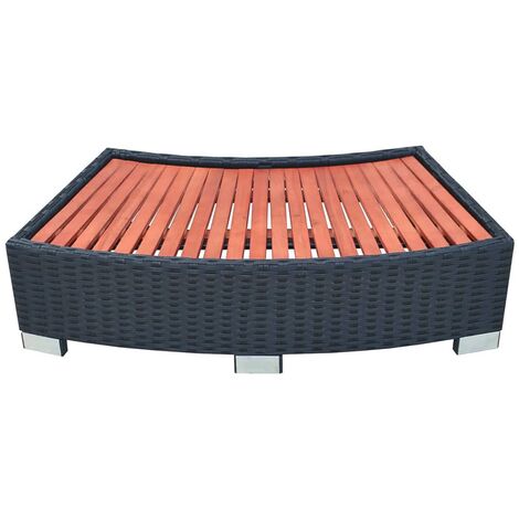 INLIFE Marche de spa Résine tressée 92 x 45 x 25 cm Noir