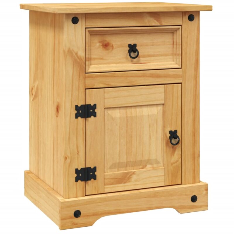 INLIFE Meuble de chevet Pin mexicain Gamme Corona 53 x 39 x 67 cm