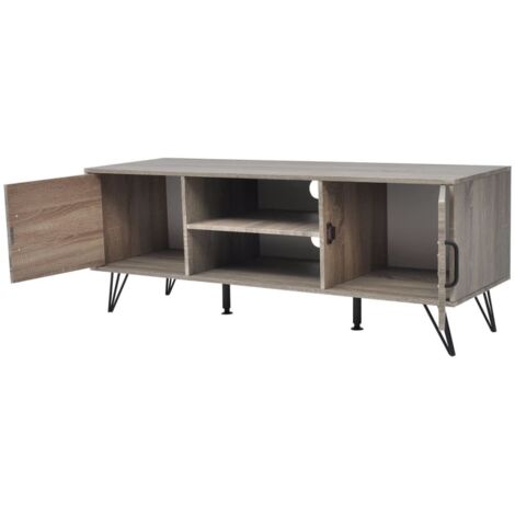 INLIFE Meuble TV 120 x 40 x 45 cm Gris