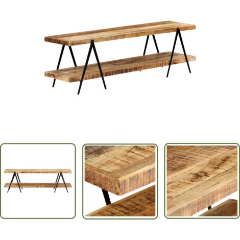 INLIFE Meuble TV 160x40x50 cm Bois solide de manguier