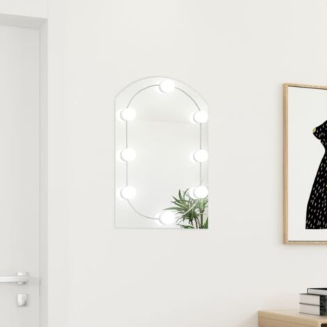 INLIFE Miroir avec éclairage LED 60x40 cm Verre Arche