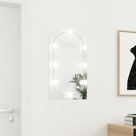 INLIFE Miroir avec éclairage LED 70x40 cm Verre Arche