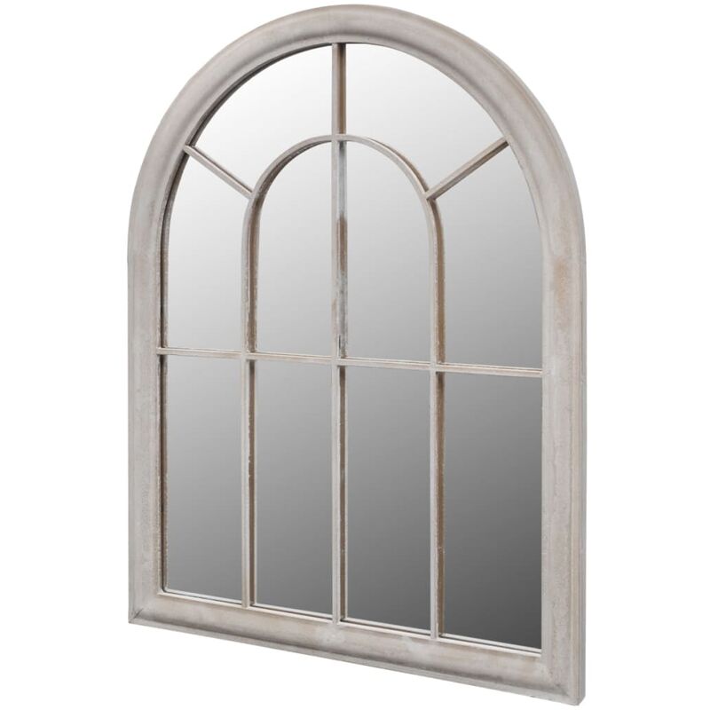 Miroir de jardin d'arche rustique 69x89 cm Intérieur/extérieur - Blanc - Inlife