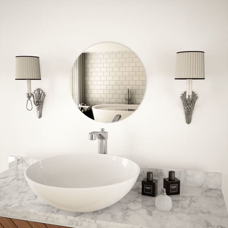 Miroir de salle de bain Miroir mural moderne Rond 40 cm Verre - Inlife