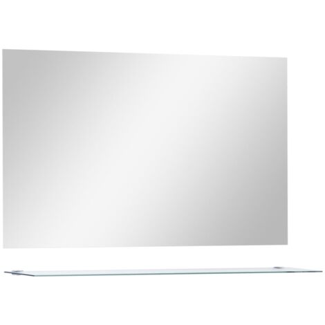 INLIFE Miroir mural avec étagère 100x60 cm Verre trempé