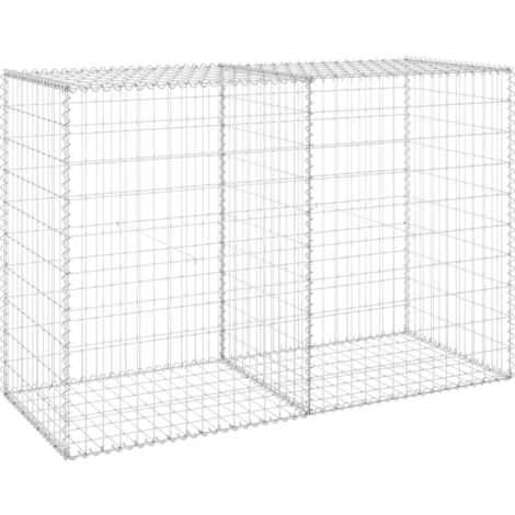 INLIFE Mur en gabion avec couvercles Acier galvanisé 150x60x100 cm