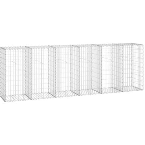 INLIFE Mur en gabion avec couvercles Acier galvanisé 300 x 50 x 100 cm