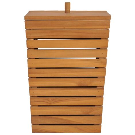INLIFE Panier à linge 30x30x45 cm Bois de teck massif