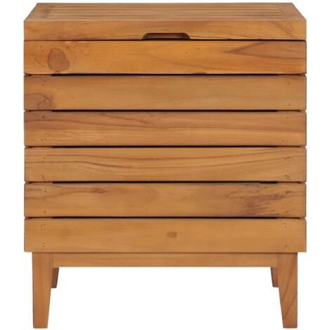 INLIFE Panier à linge 40x30x45 cm Bois de teck massif
