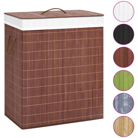 INLIFE Panier à linge Bambou Marron 100 L