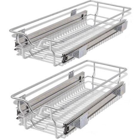INLIFE Panier en treillis métallique 2 pcs 300 mm Argenté